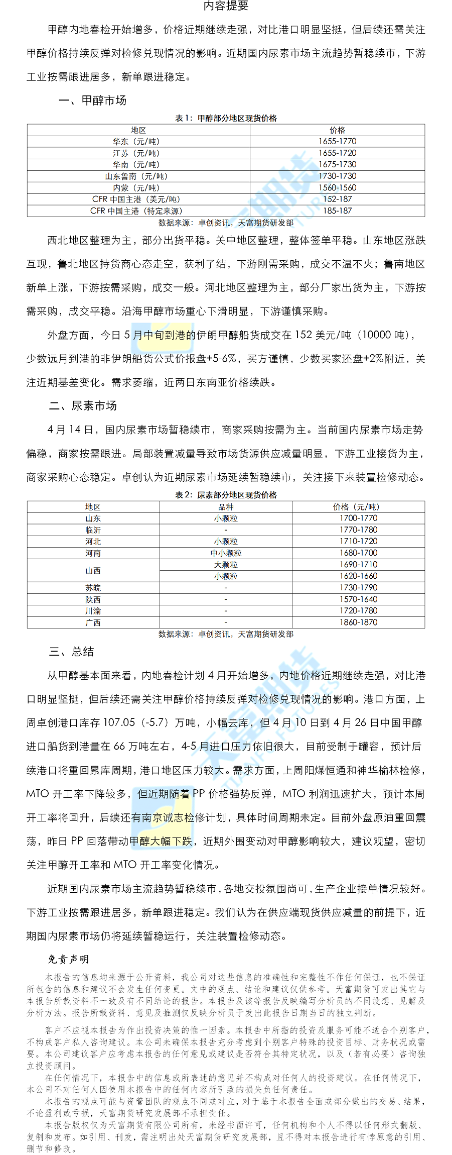 甲醇尿素日报.png