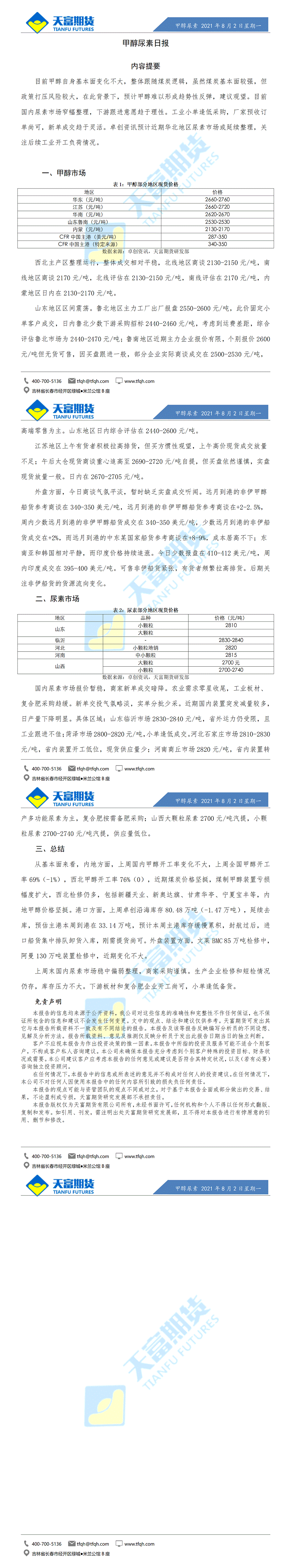 甲醇尿素日报8月2日微信版_01.gif